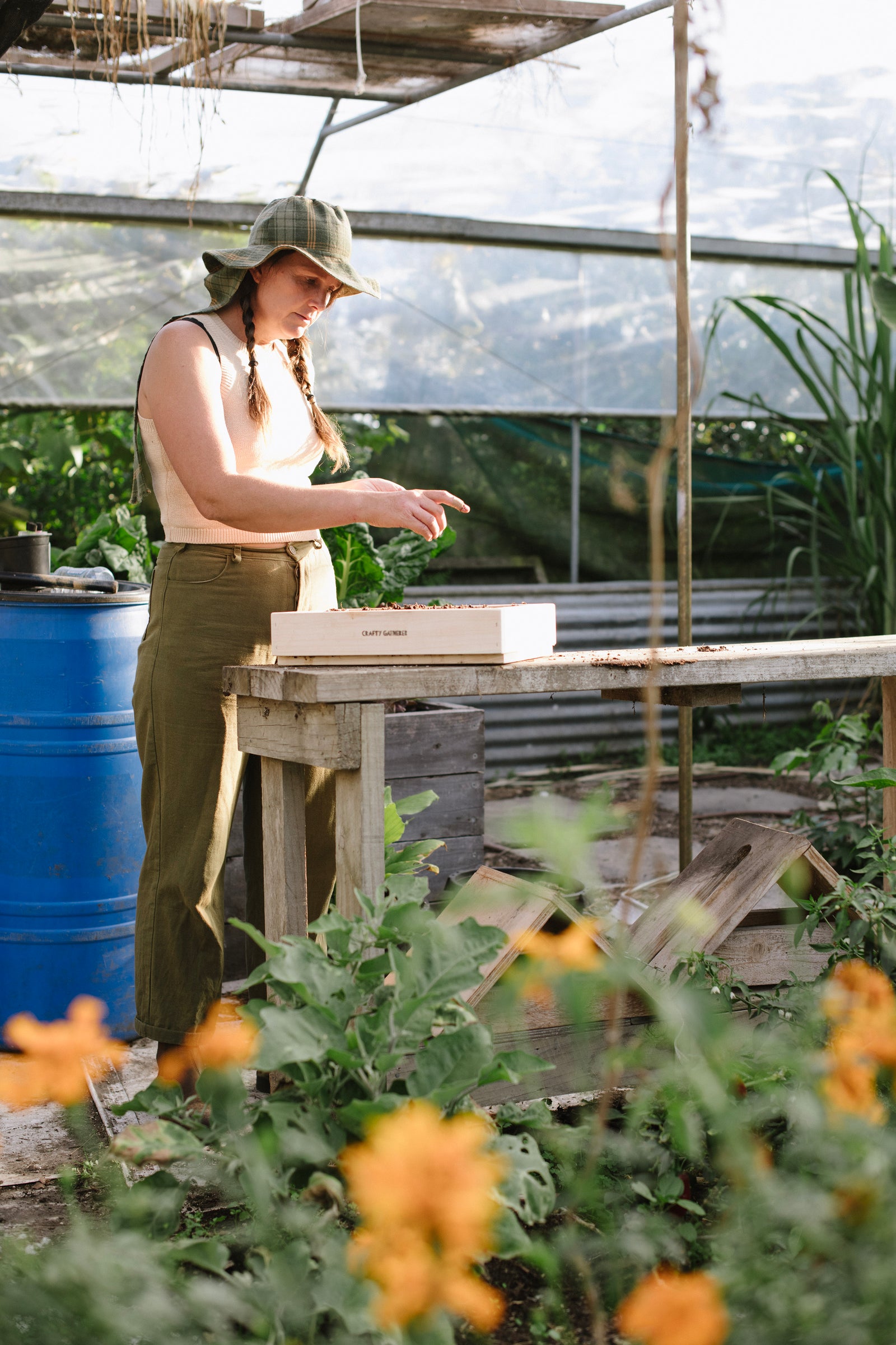 Handcafted seed raising tray